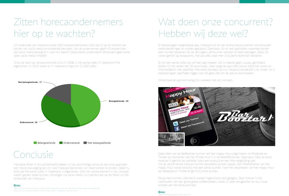 Sinds de start van de economische crisis in 2008, is het aantal cafes in Nederland flink afgenomen. In 2015 waren er in Nederland nog ruim 11.000 cafes. Wat doen onze concurrent? Hebben wij deze wel?