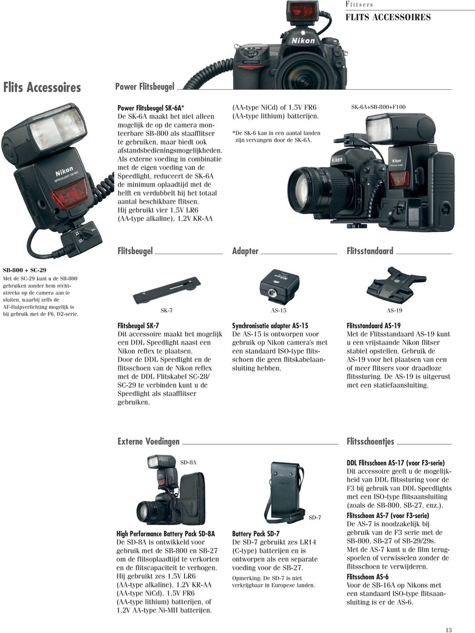 Als externe voeding in combinatie met de eigen voeding van de Speedlight, reduceert de SK-6A de minimum oplaadtijd met de helft en verdubbelt hij het totaal aantal beschikbare flitsen.