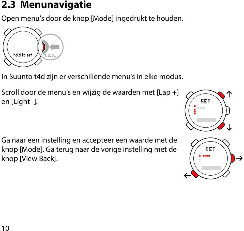 Scroll door de menu's en wijzig de waarden met [Lap +] en [Light -].