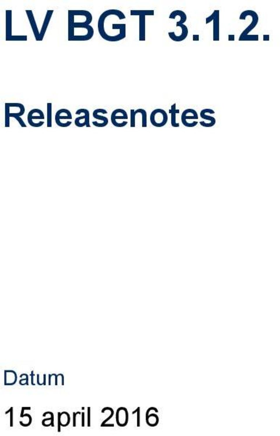 Releasenotes