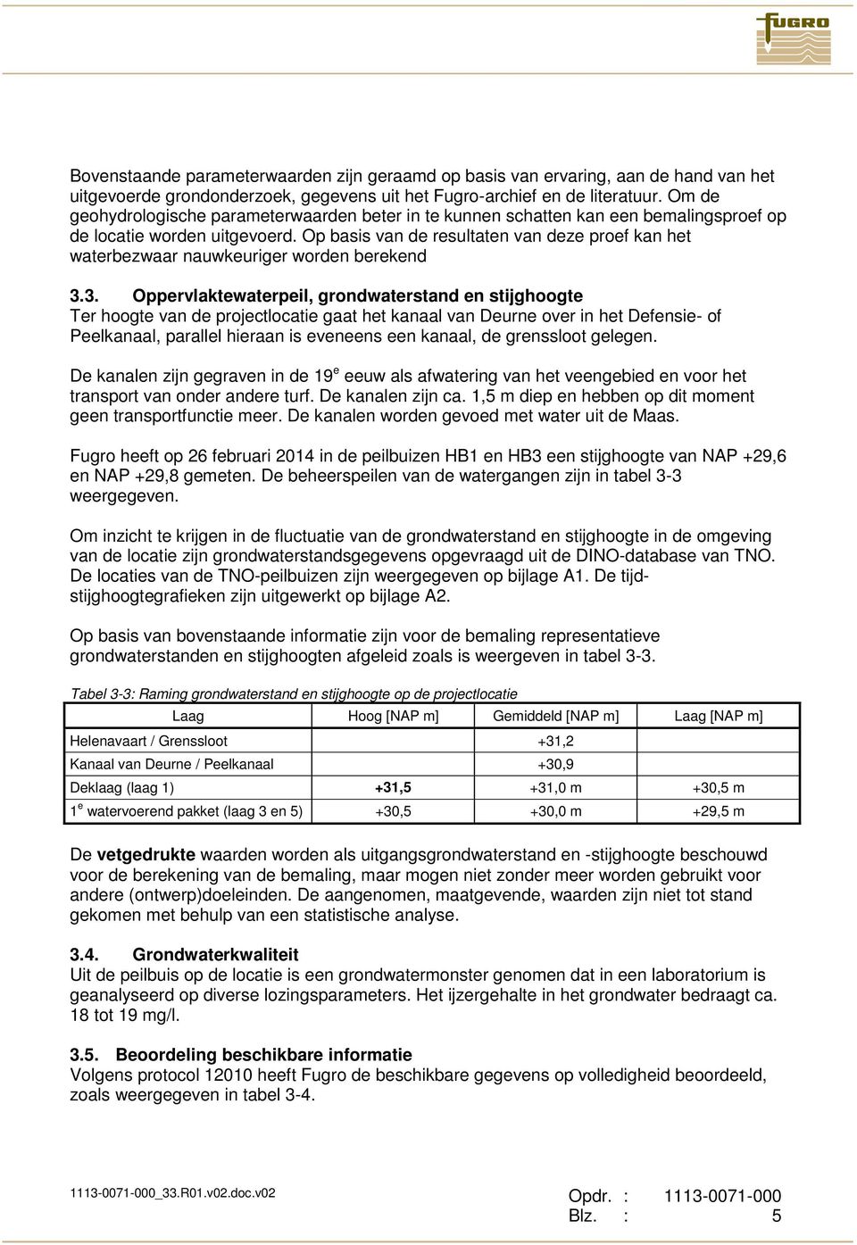 Op basis van de resultaten van deze proef kan het waterbezwaar nauwkeuriger worden berekend 3.