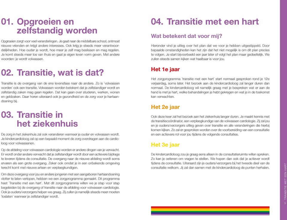 Met andere woorden: je wordt volwassen. 04. Transitie met een hart Wat betekent dat voor mij? Hieronder vind je uitleg over het plan dat we voor je hebben uitgestippeld.