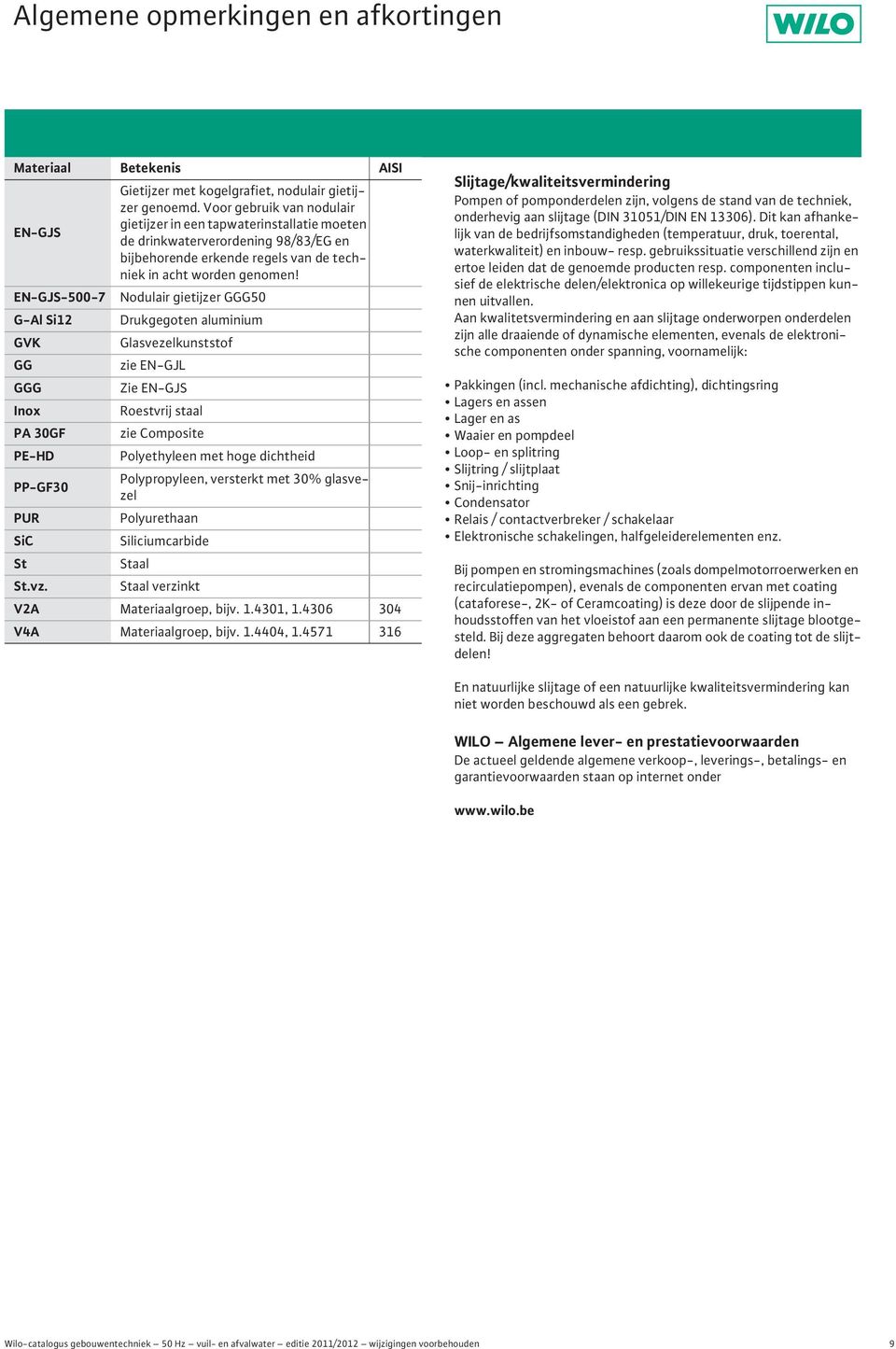 Voor gebruik van nodulair gietijzer in een tapwaterinstallatie moeten de drinkwaterverordening 98/83/EG en bijbehorende erkende regels van de techniek in acht worden genomen!