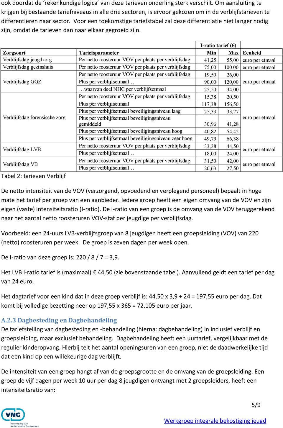 Voor een toekomstige tariefstabel zal deze differentiatie niet langer nodig zijn, omdat de tarieven dan naar elkaar gegroeid zijn.