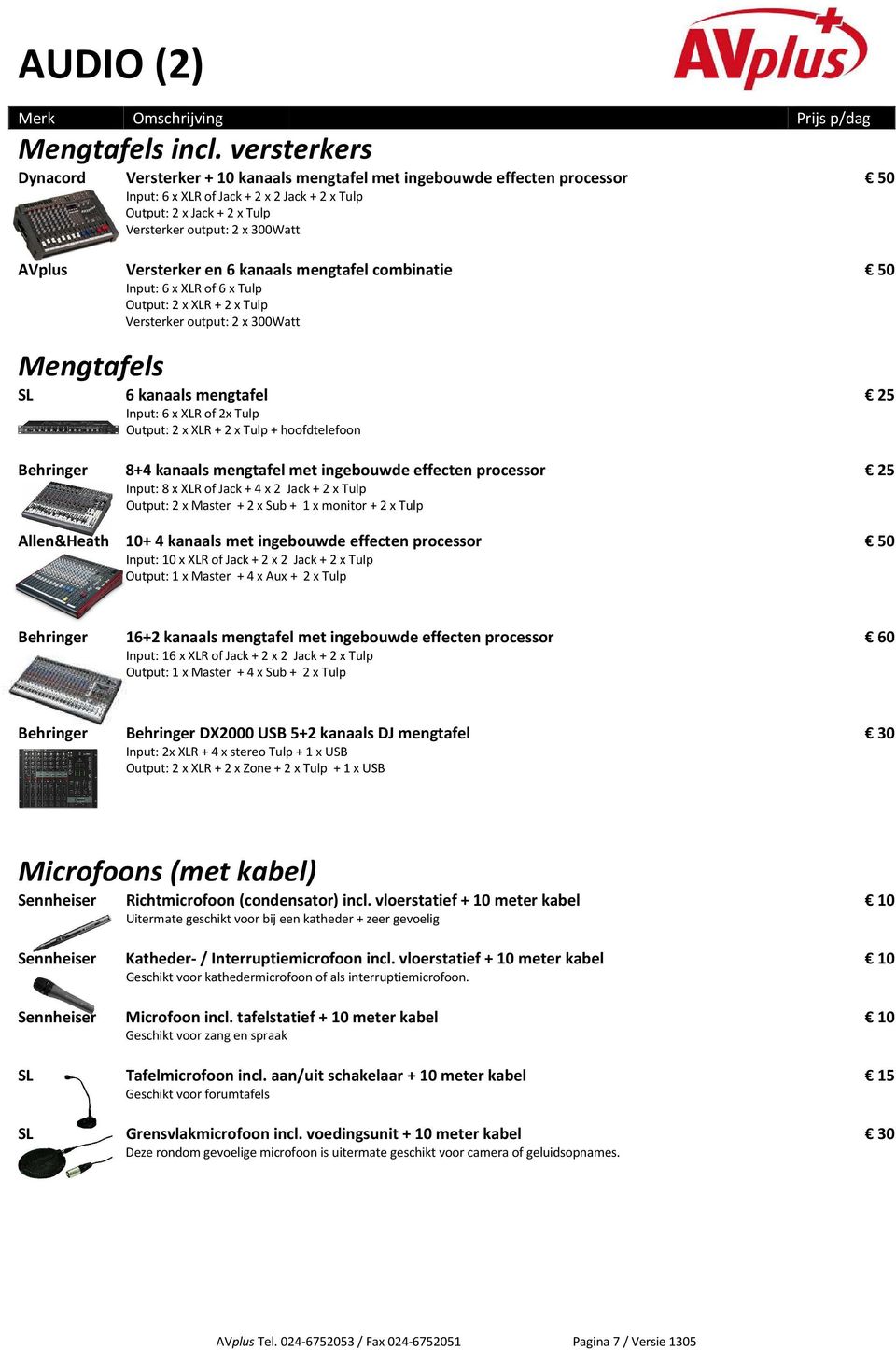 Versterker en 6 kanaals mengtafel combinatie Input: 6 x XLR of 6 x Tulp Output: 2 x XLR + 2 x Tulp Versterker output: 2 x 300Watt Mengtafels SL 6 kanaals mengtafel Input: 6 x XLR of 2x Tulp Output: 2