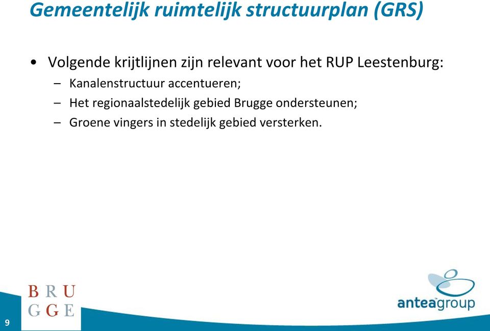 Kanalenstructuur accentueren; Het regionaalstedelijk