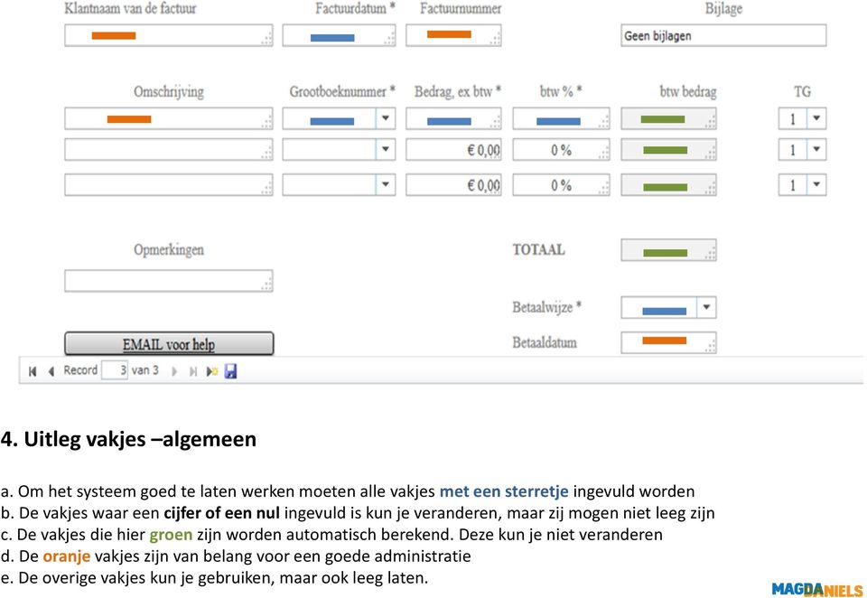 De vakjes waar een cijfer of een nul ingevuld is kun je veranderen, maar zij mogen niet leeg zijn c.