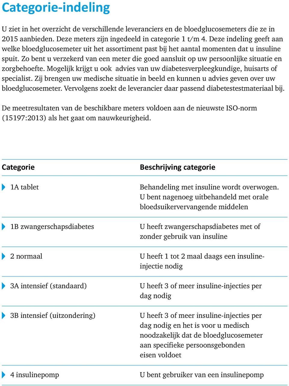 Zo bent u verzekerd van een meter die goed aansluit op uw persoonlijke situatie en zorgbehoefte. Mogelijk krijgt u ook advies van uw diabetesverpleegkundige, huisarts of specialist.