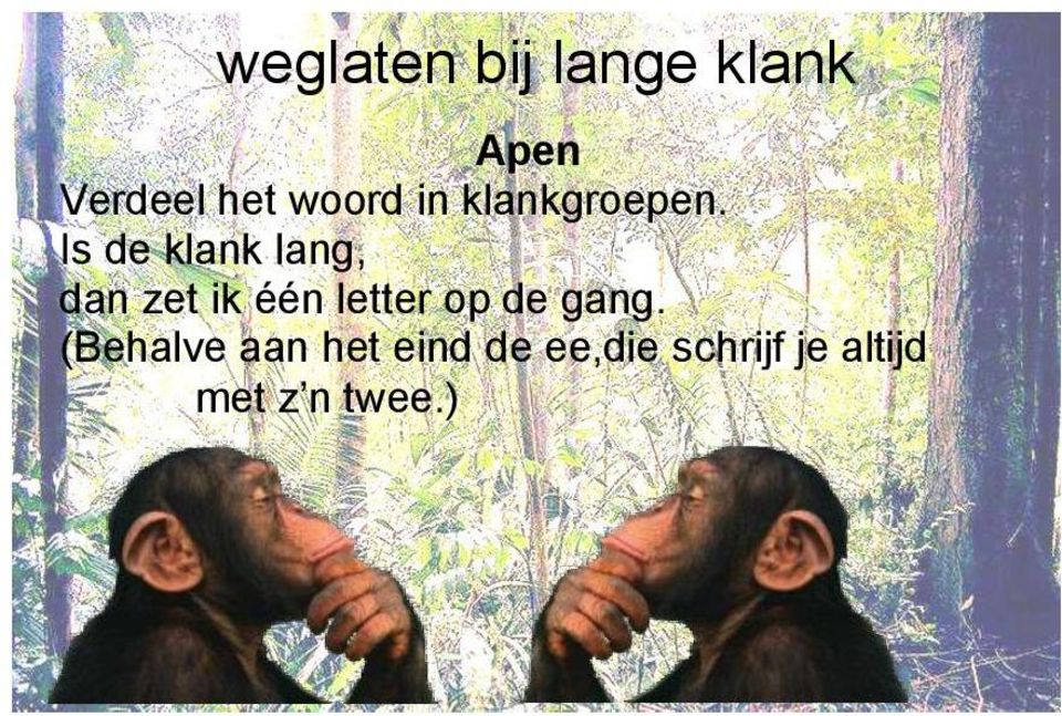 Is de klank lang, dan zet ik één letter op de