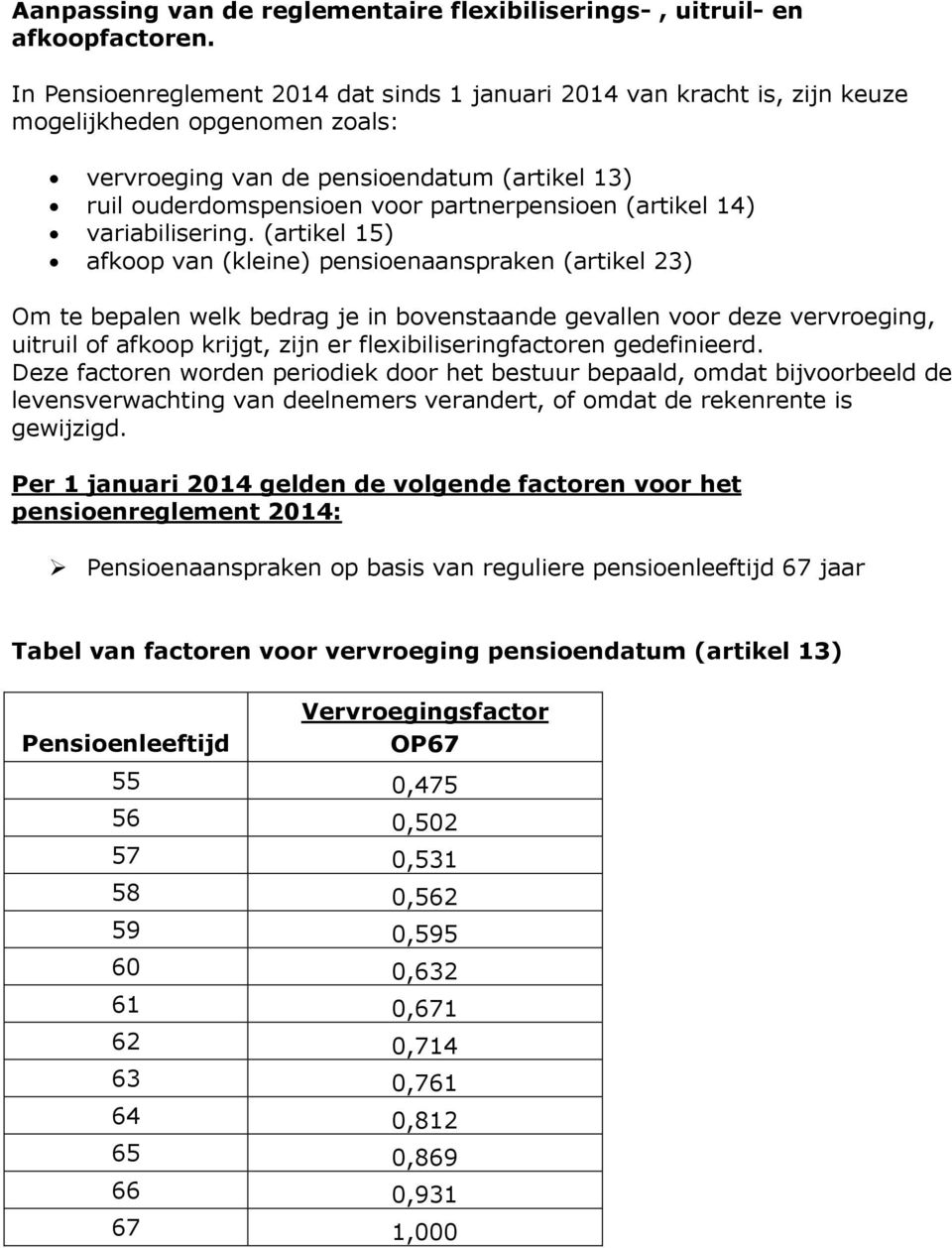 (artikel 14) variabilisering.