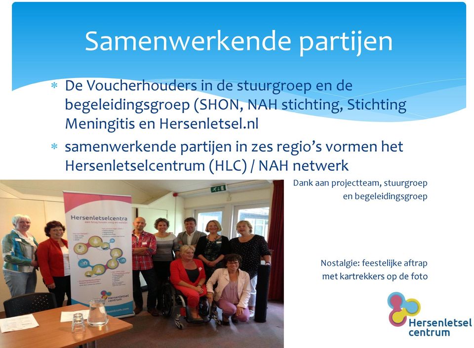 nl samenwerkende partijen in zes regio s vormen het Hersenletselcentrum (HLC) / NAH