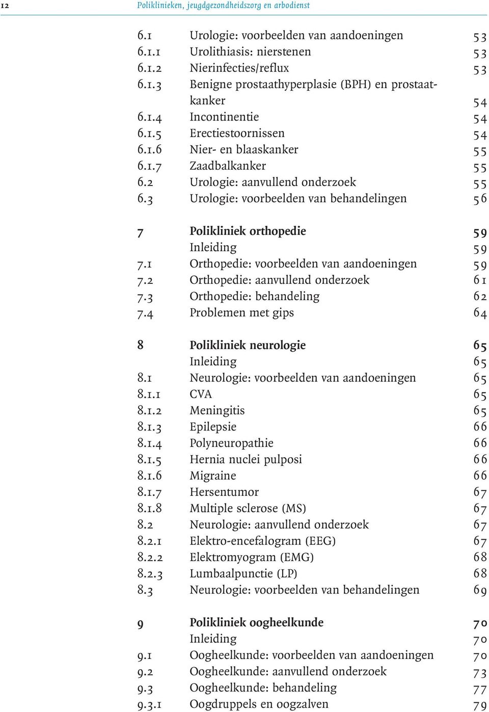 3 Urologie: voorbeelden van behandelingen 56 7 Polikliniek orthopedie 59 Inleiding 59 7.1 Orthopedie: voorbeelden van aandoeningen 59 7.2 Orthopedie: aanvullend onderzoek 6 1 7.