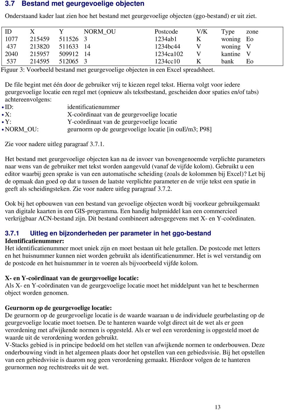 Eo Figuur 3: Voorbeeld bestand met geurgevoelige objecten in een Excel spreadsheet. De file begint met één door de gebruiker vrij te kiezen regel tekst.