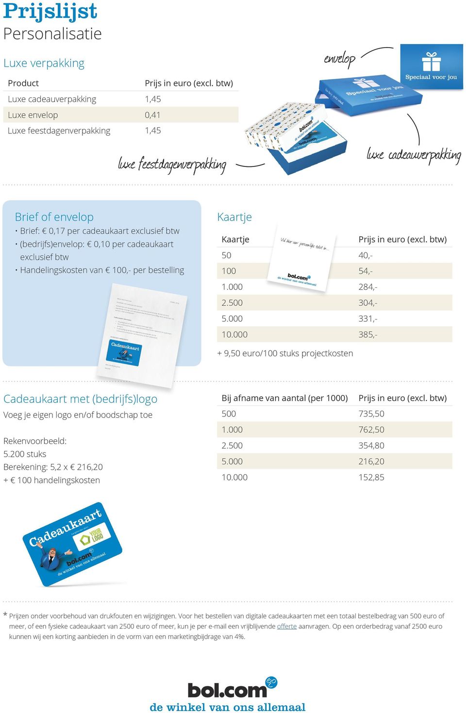 envelop: 0,10 per cadeaukaart exclusief btw Handelingskosten van 100,- per bestelling Kaartje Kaartje Prijs in euro (excl. btw) Vul hier uw persoonlijke tekst in... 50 40,- 100 54,- 1.000 284,- 2.