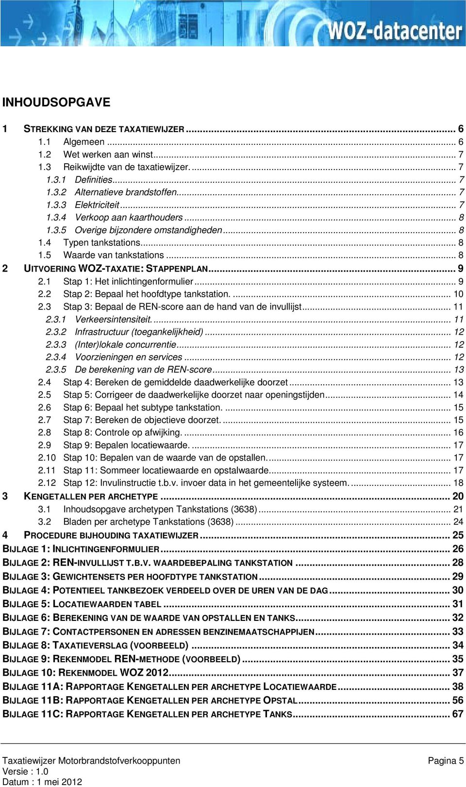 .. 8 2 UITVOERING WOZ-TAXATIE: STAPPENPLAN... 9 2.1 Stap 1: Het inlichtingenformulier... 9 2.2 Stap 2: Bepaal het hoofdtype tankstation.... 10 2.