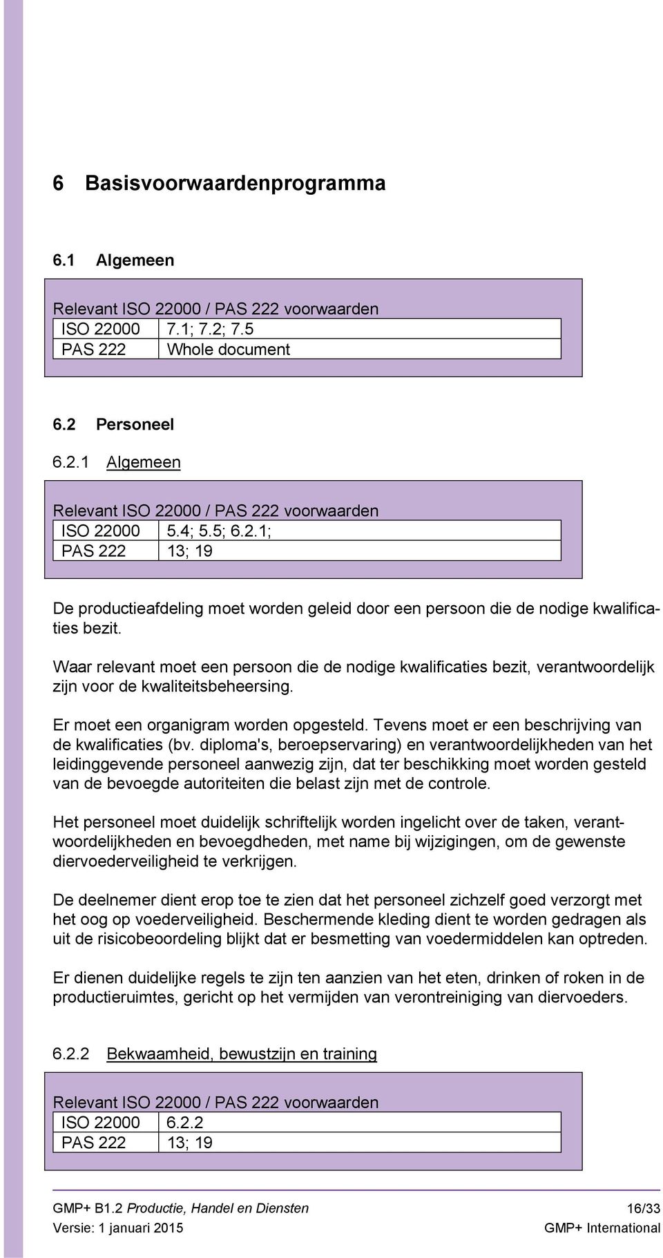 Tevens moet er een beschrijving van de kwalificaties (bv.