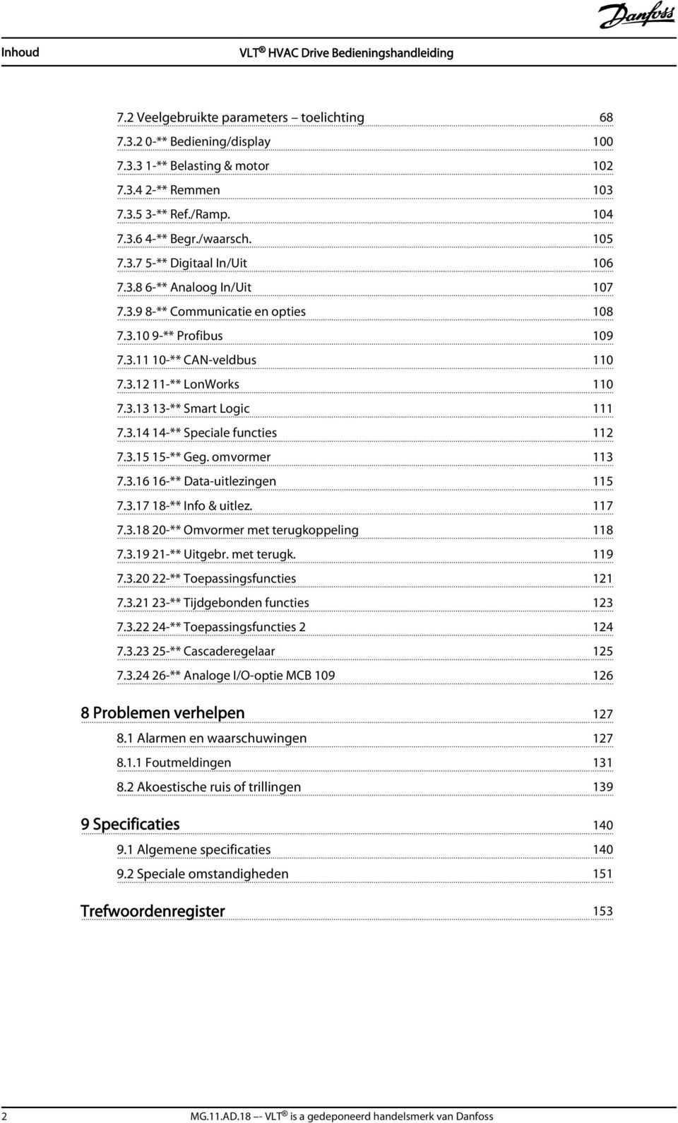 3.15 15-** Geg. omvormer 113 7.3.16 16-** Data-uitlezingen 115 7.3.17 18-** Info & uitlez. 117 7.3.18 20-** Omvormer met terugkoppeling 118 7.3.19 21-** Uitgebr. met terugk. 119 7.3.20 22-** Toepassingsfuncties 121 7.