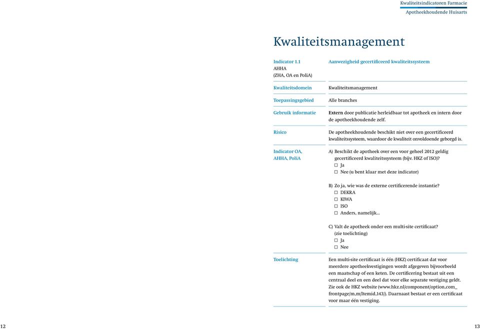 apotheekhoudende zelf. De apotheekhoudende beschikt niet over een gecertificeerd kwaliteitssysteem, waardoor de kwaliteit onvoldoende geborgd is.