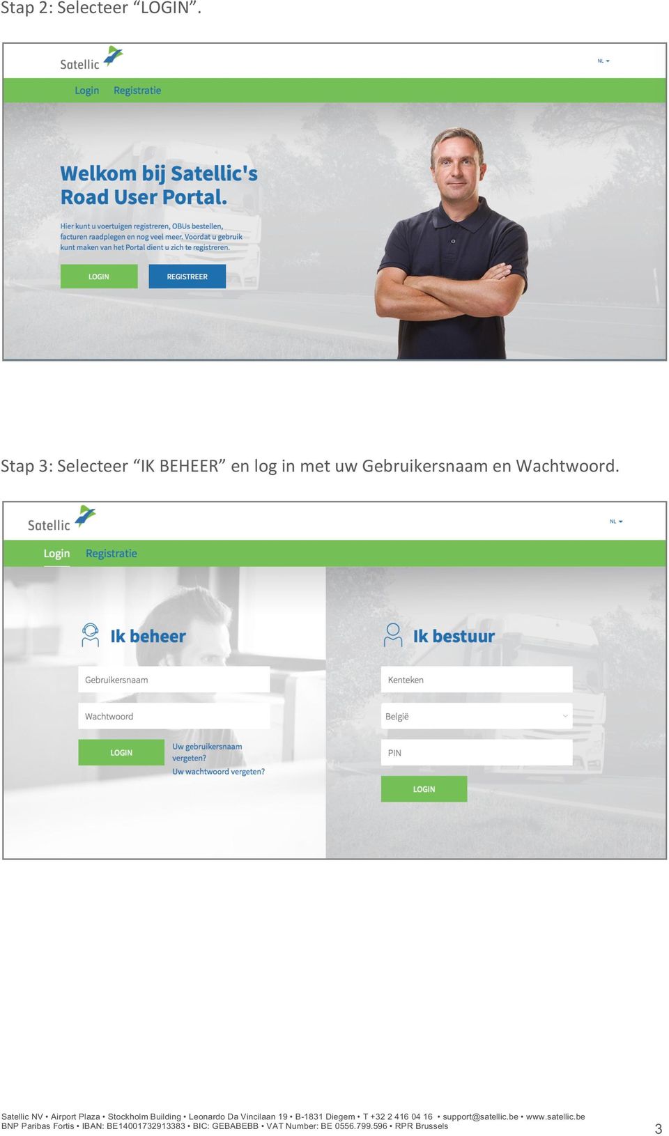 BEHEER en log in met uw