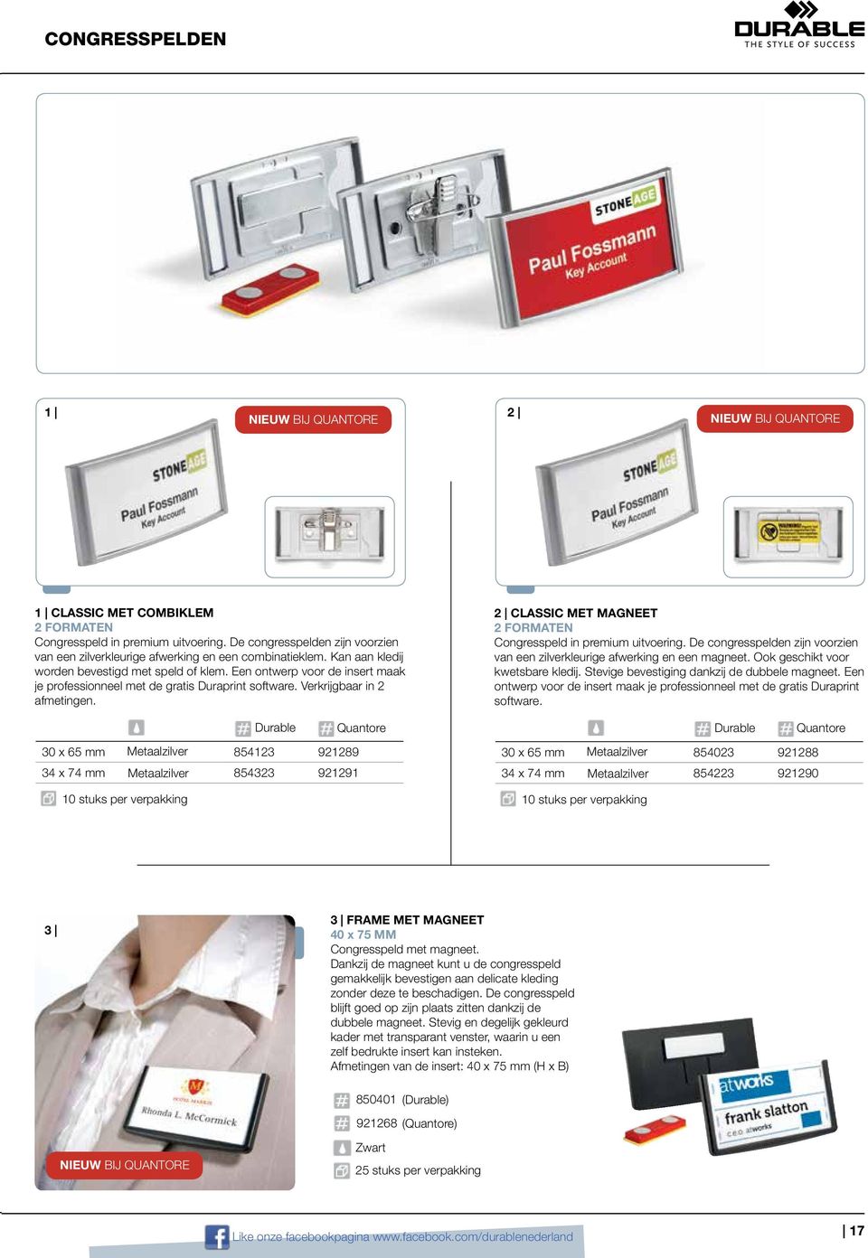 Een ontwerp voor de insert maak je professionneel met de gratis Duraprint software. Verkrijgbaar in 2 afmetingen.