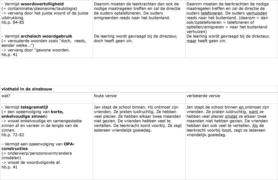 De ouders emigreerden reeds naar het buitenland. De leerling wordt gevraagd bij de directeur, doch heeft geen zin.