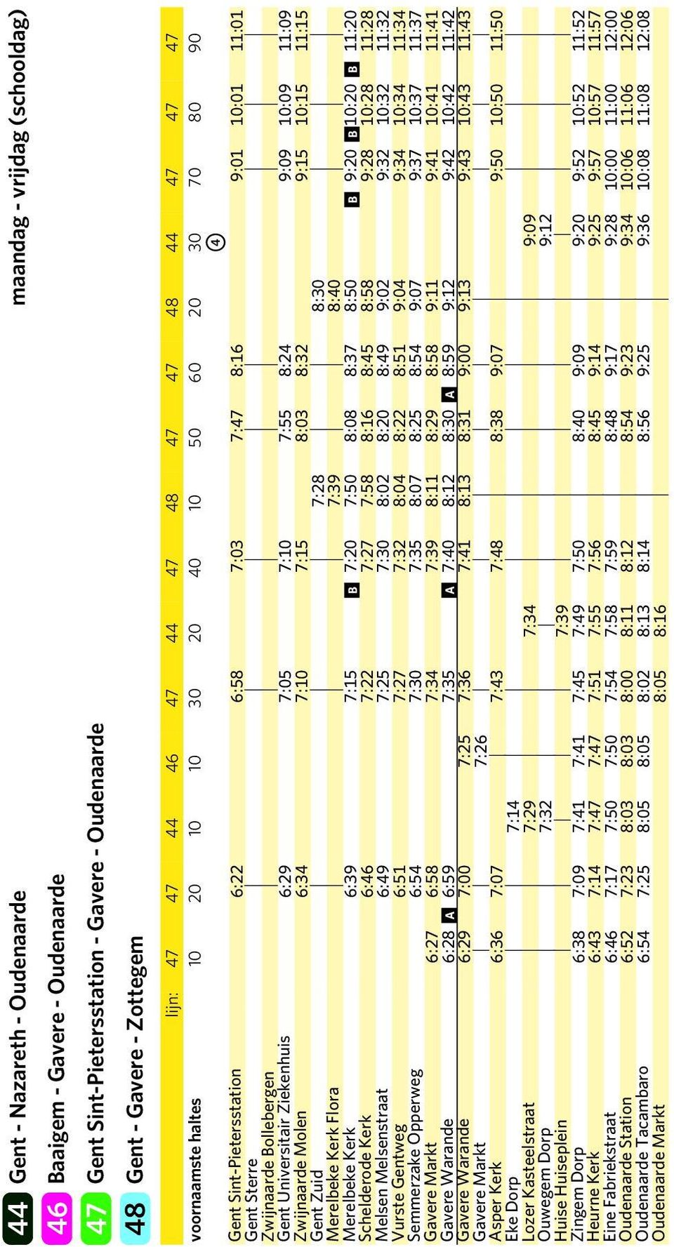 Universitair Ziekenhuis 6:29 7:05 7:10 7:55 8:24 9:09 10:09 11:09 Zwijnaarde Molen 6:34 7:10 7:15 8:03 8:32 9:15 10:15 11:15 Gent Zuid 7:28 8:30 Merelbeke Kerk Flora 7:39 8:40 Merelbeke Kerk 6:39