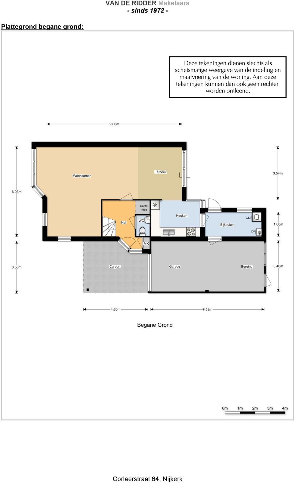 indeling en maatvoering van de woning.