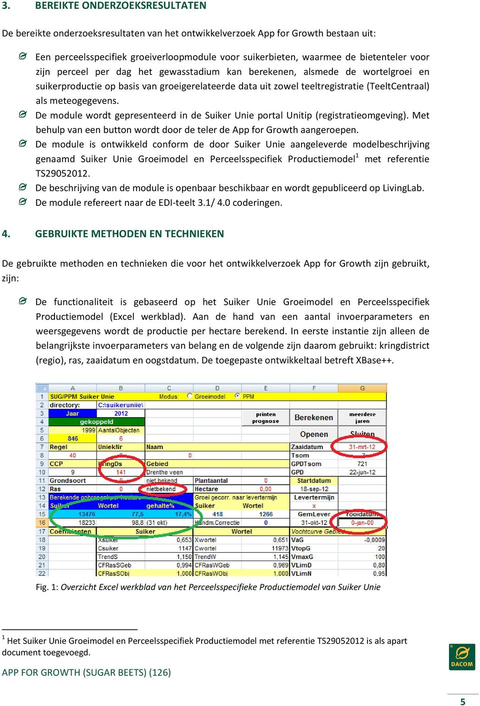 meteogegevens. De module wordt gepresenteerd in de Suiker Unie portal Unitip (registratieomgeving). Met behulp van een button wordt door de teler de App for Growth aangeroepen.