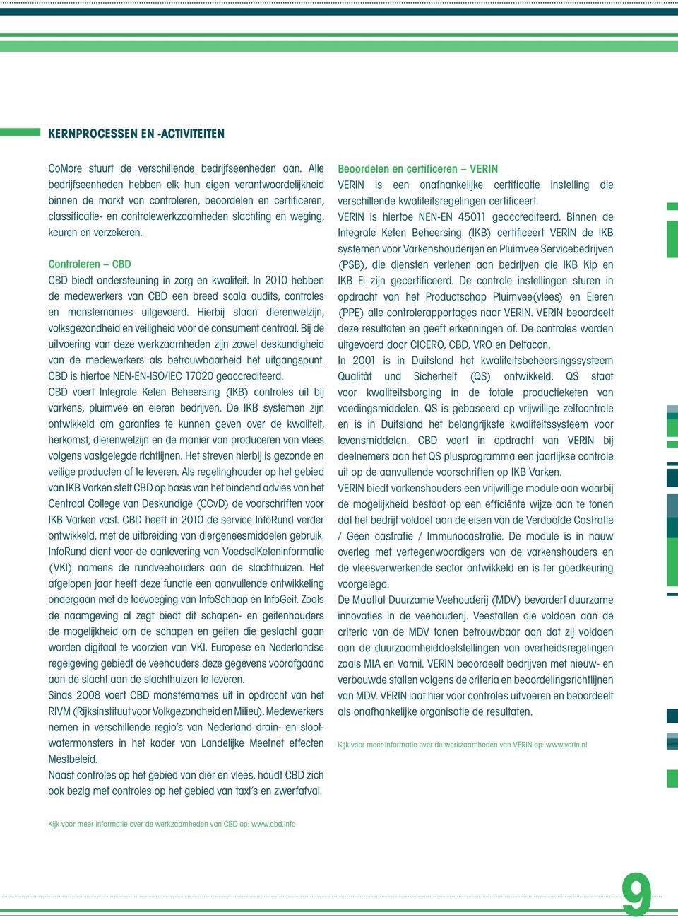 verzekeren. Controleren CBD CBD biedt ondersteuning in zorg en kwaliteit. In 2010 hebben de medewerkers van CBD een breed scala audits, controles en monsternames uitgevoerd.