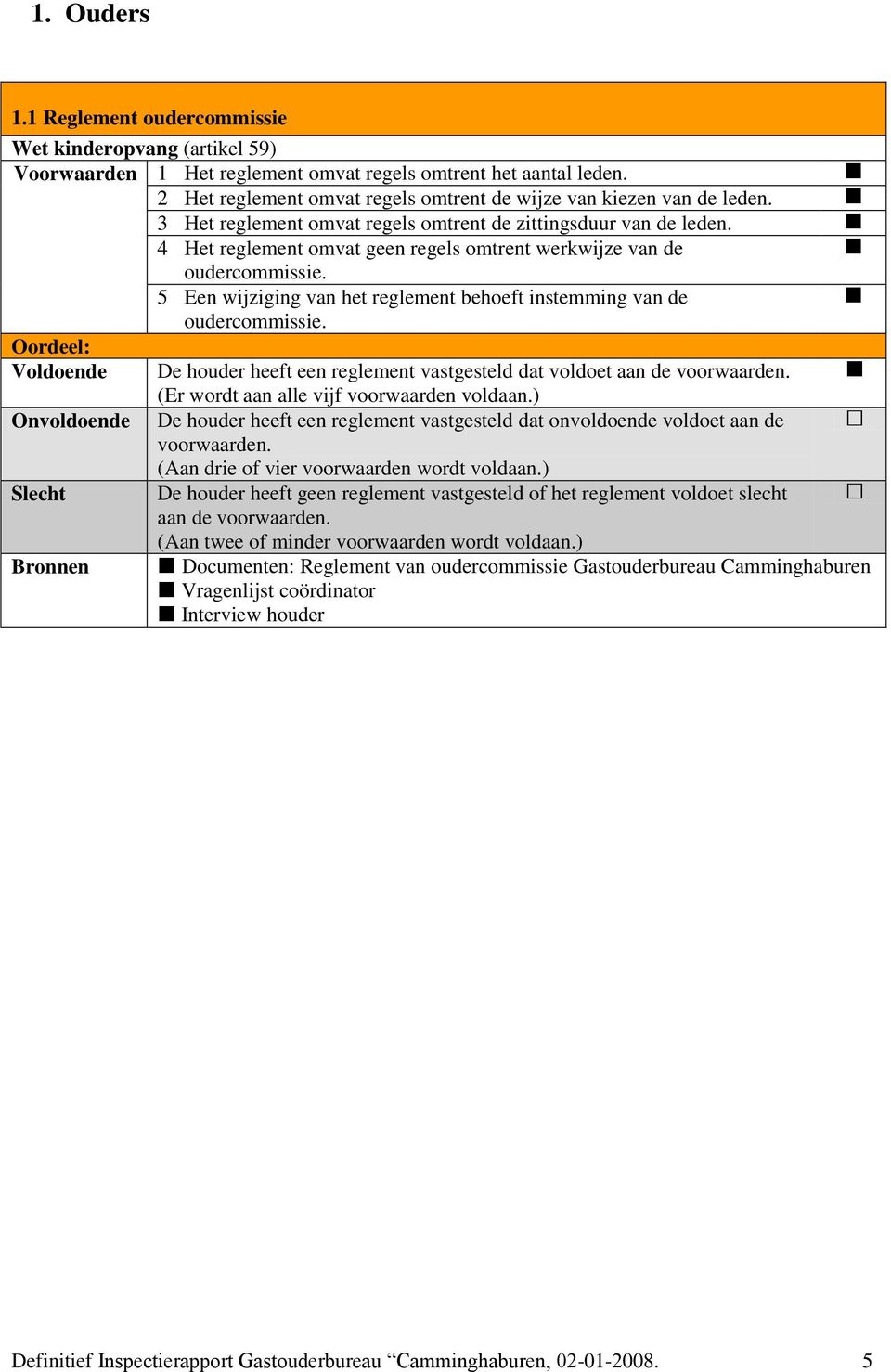 4 Het reglement omvat geen regels omtrent werkwijze van de oudercommissie. 5 Een wijziging van het reglement behoeft instemming van de oudercommissie.