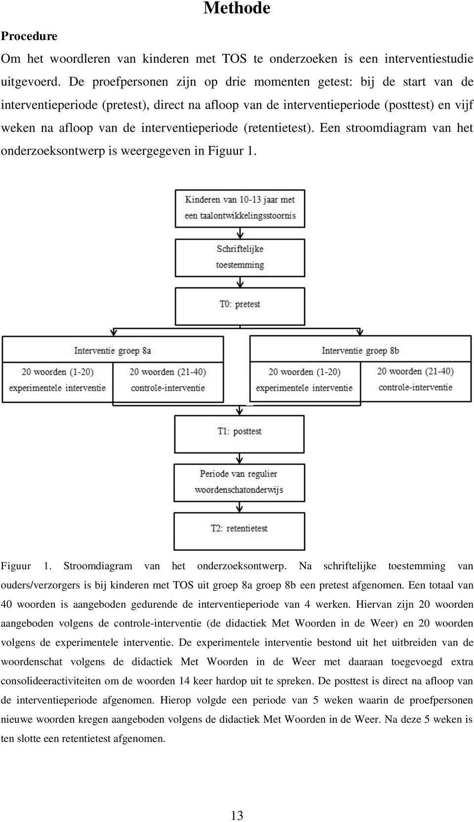 interventieperiode (retentietest). Een stroomdiagram van het onderzoeksontwerp is weergegeven in Figuur 1. Figuur 1. Stroomdiagram van het onderzoeksontwerp.