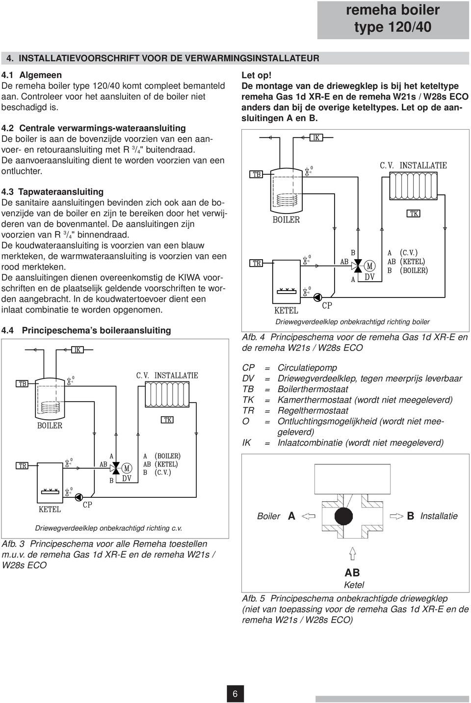 2 Centrale verwarmings-wateraansluiting De boiler is aan de bovenzijde voorzien van een aanvoer- en retouraansluiting met R 3 / 4 " buitendraad.