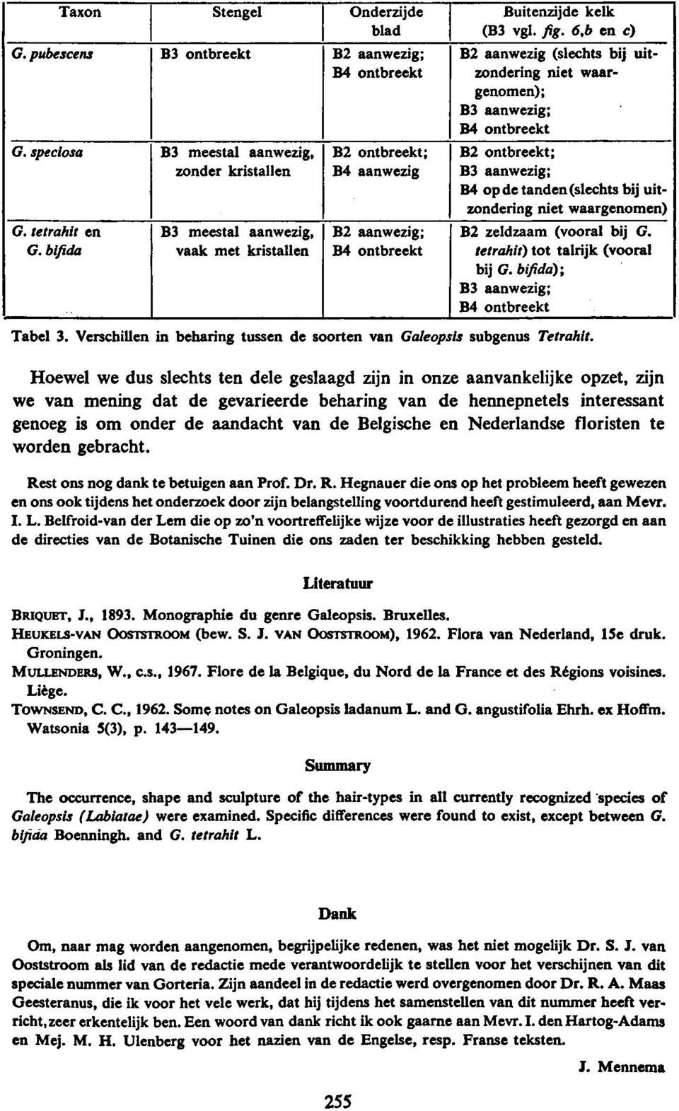 speciosa B2 ontbreekt; B2 ontbreekt; B3 meestal aanwezig, zonder kristallen B4 aanwezig B3 aanwezig; B4 op de tanden (slechts bij uitzondering niet waargenomen) G.