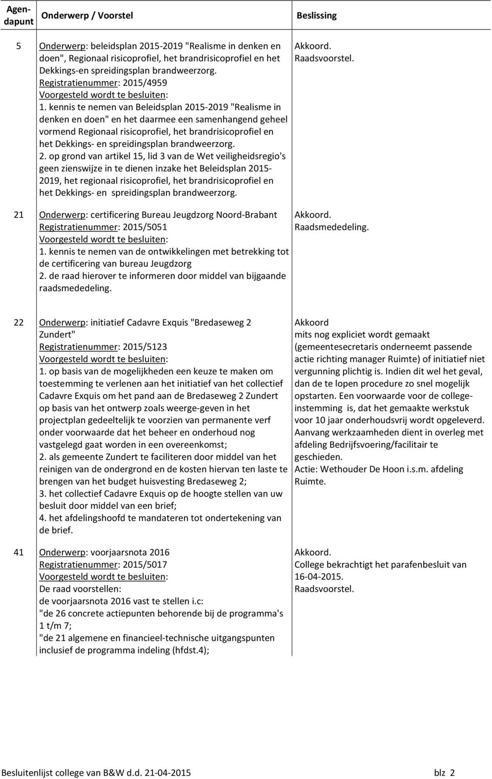 spreidingsplan brandweerzorg. 2.