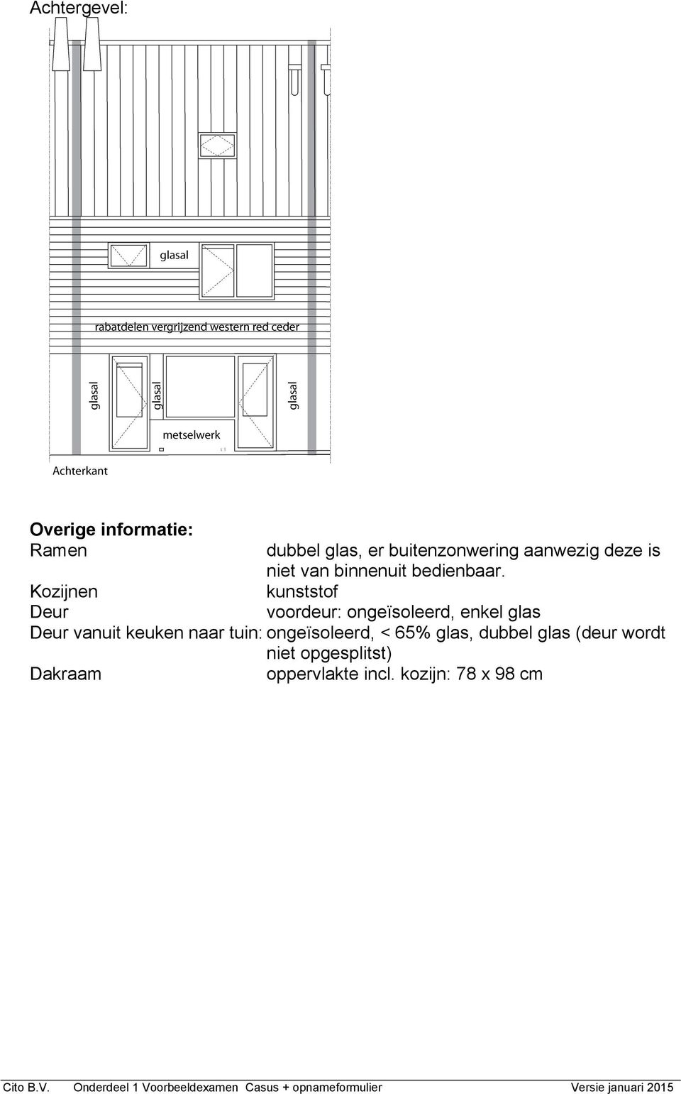 Kozijnen kunststof Deur voordeur: ongeïsoleerd, enkel glas Deur vanuit keuken