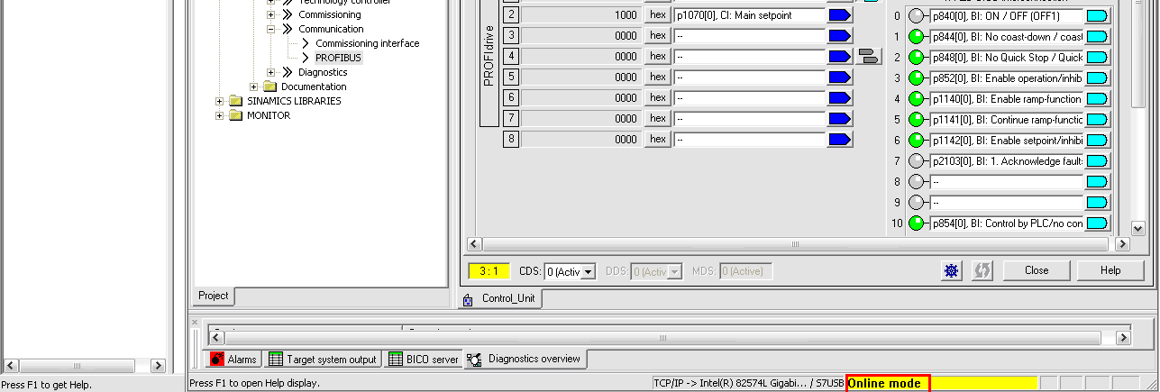 9.5. Datasatz Routing met de CU230P-2 DP Routing met de CU230P-2 DP is mogelijk onder de onderstaande condities. Starter dient versie V4.2.0.1 te zijn. CU230P-2 dient versie V4.40.23.16 te zijn.