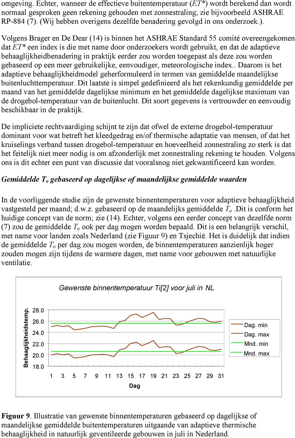 Volgens Brager en De Dear (14) is binnen het ASHRAE Standard 55 comité overeengekomen dat ET* een index is die met name door onderzoekers wordt gebruikt, en dat de adaptieve behaaglijkheidbenadering