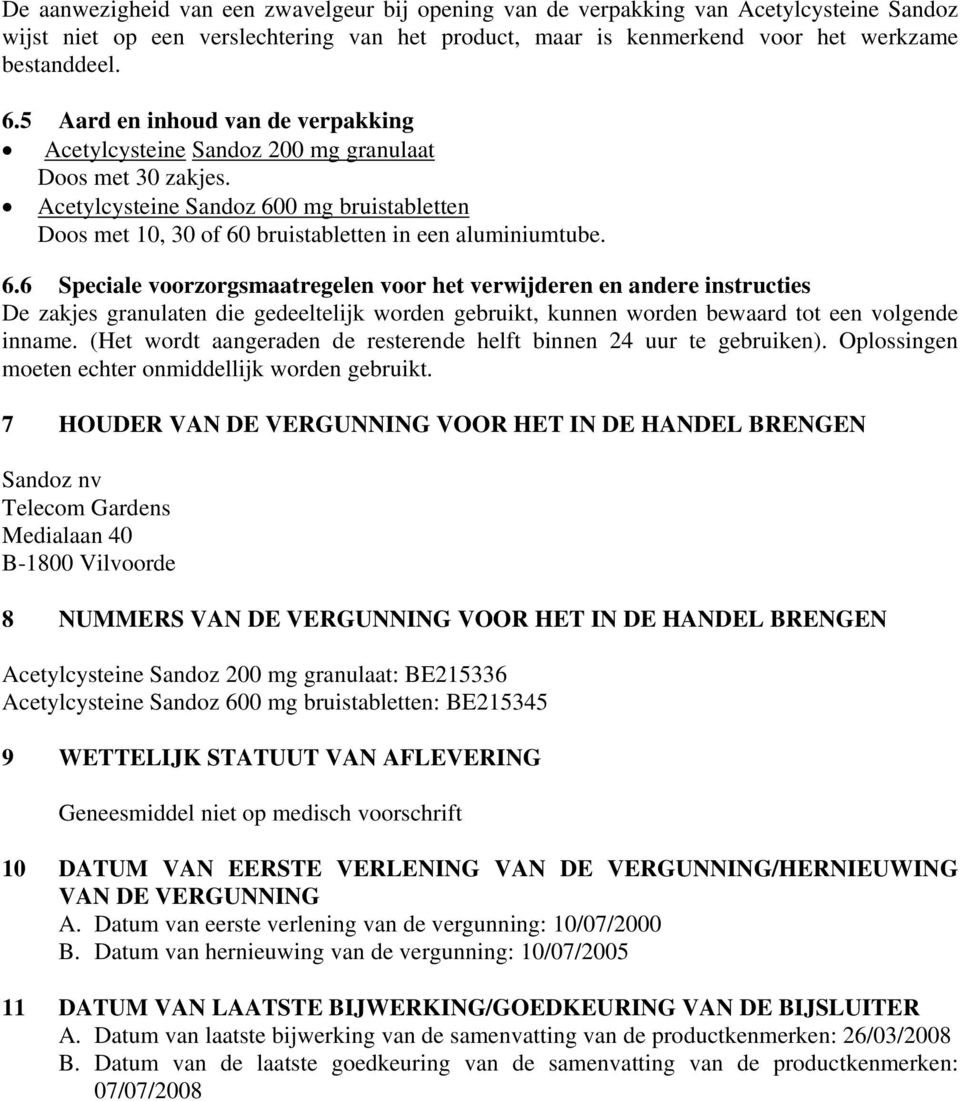 0 mg bruistabletten Doos met 10, 30 of 60