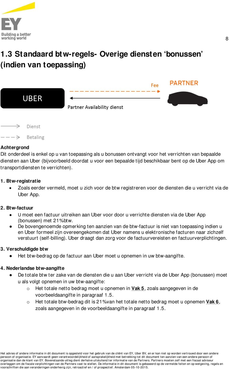 Btw-registratie Zoals eerder vermeld, moet u zich voor de btw registreren voor de diensten die u verricht via de Uber App. 2.