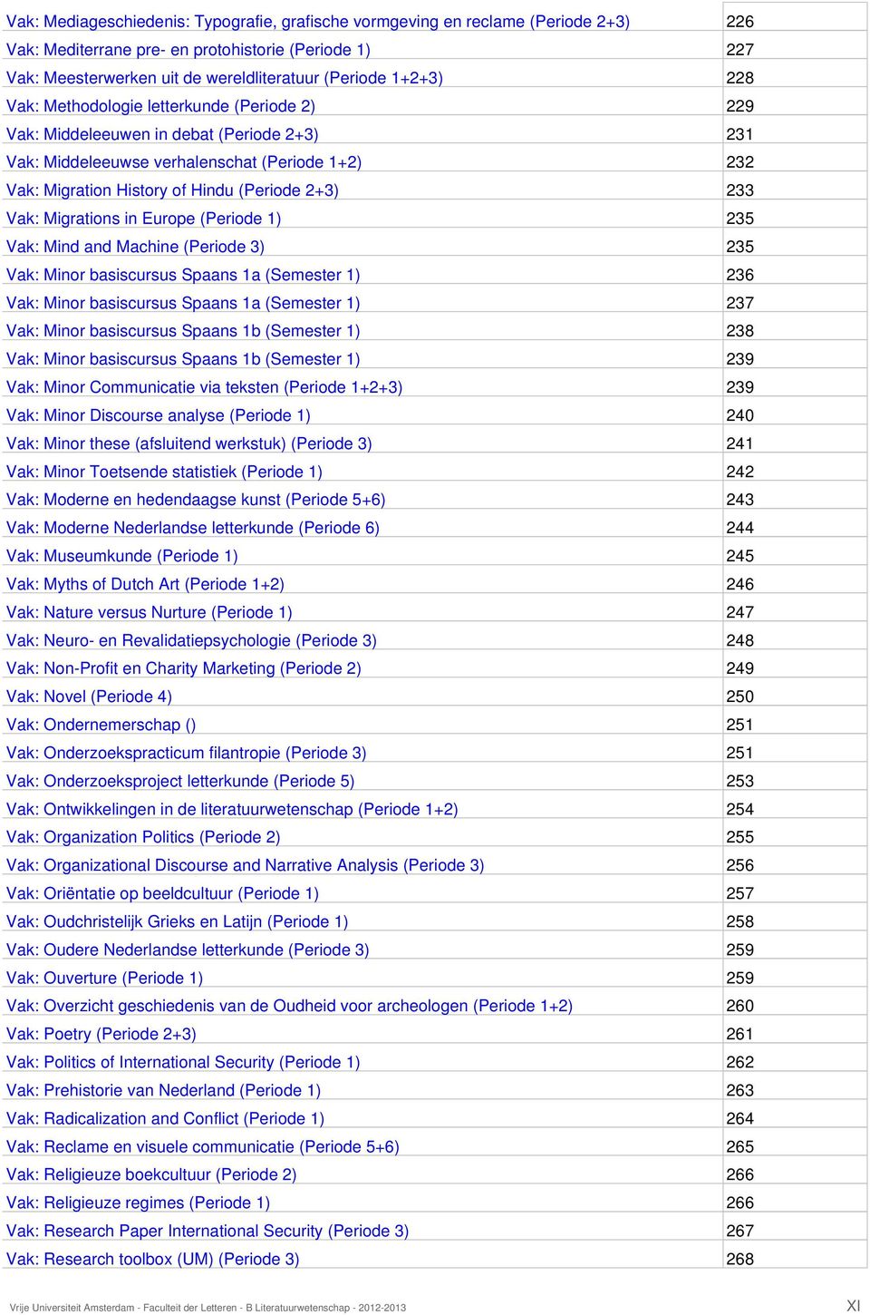 Migrations in Europe (Periode 1) 235 Vak: Mind and Machine (Periode 3) 235 Vak: Minor basiscursus Spaans 1a (Semester 1) 236 Vak: Minor basiscursus Spaans 1a (Semester 1) 237 Vak: Minor basiscursus