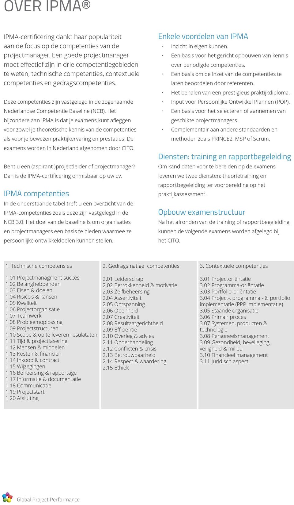 Deze competenties zijn vastgelegd in de zogenaamde Nederlandse Competentie Baseline (NCB).