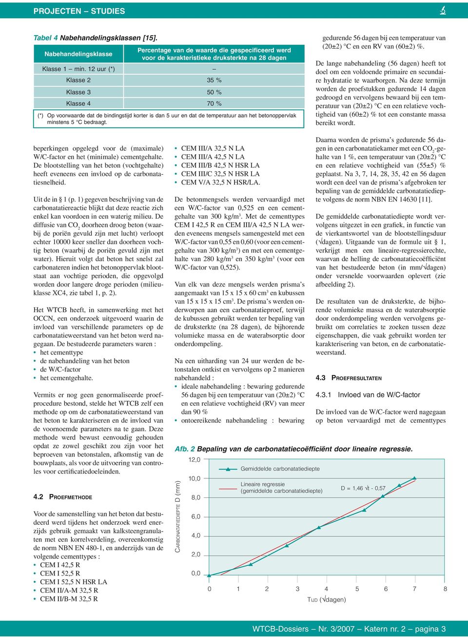 gedurende 56 dagen bij een temperatuur van (20±2) C en een RV van (60±2) %. De lange nabehandeling (56 dagen) heeft tot doel om een voldoende primaire en secundaire hydratatie te waarborgen.