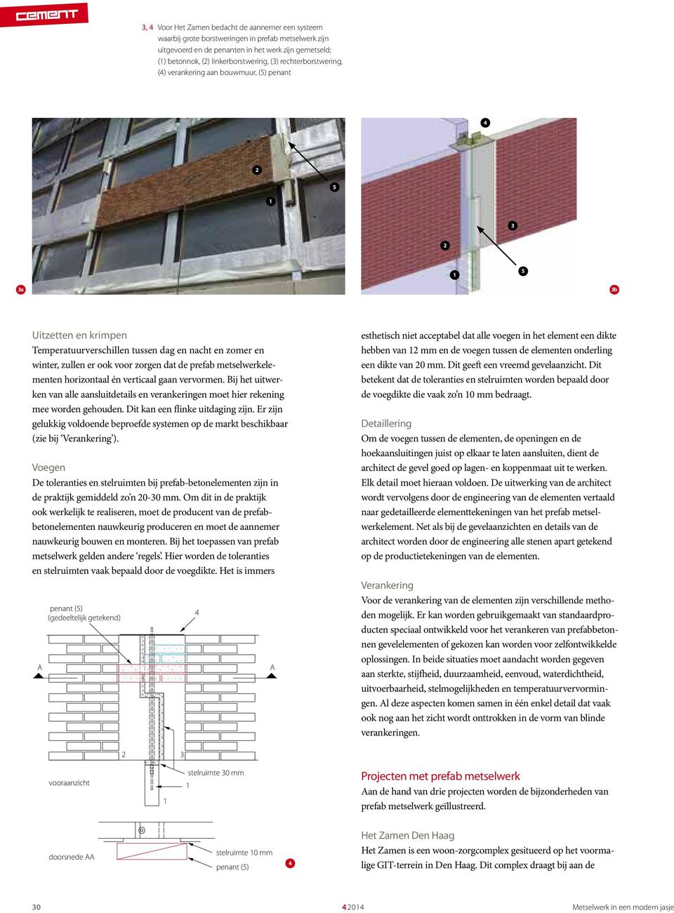 metselwerkelementen horizontaal én verticaal gaan vervormen. Bij het uitwerken van alle aansluitdetails en verankeringen moet hier rekening mee worden gehouden. Dit kan een flinke uitdaging zijn.