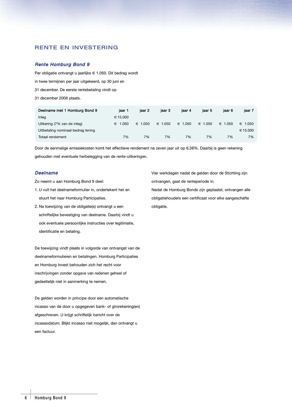 050 1.050 1.050 1.050 1.050 1.050 Uitbetaling nominaal bedrag lening 15.