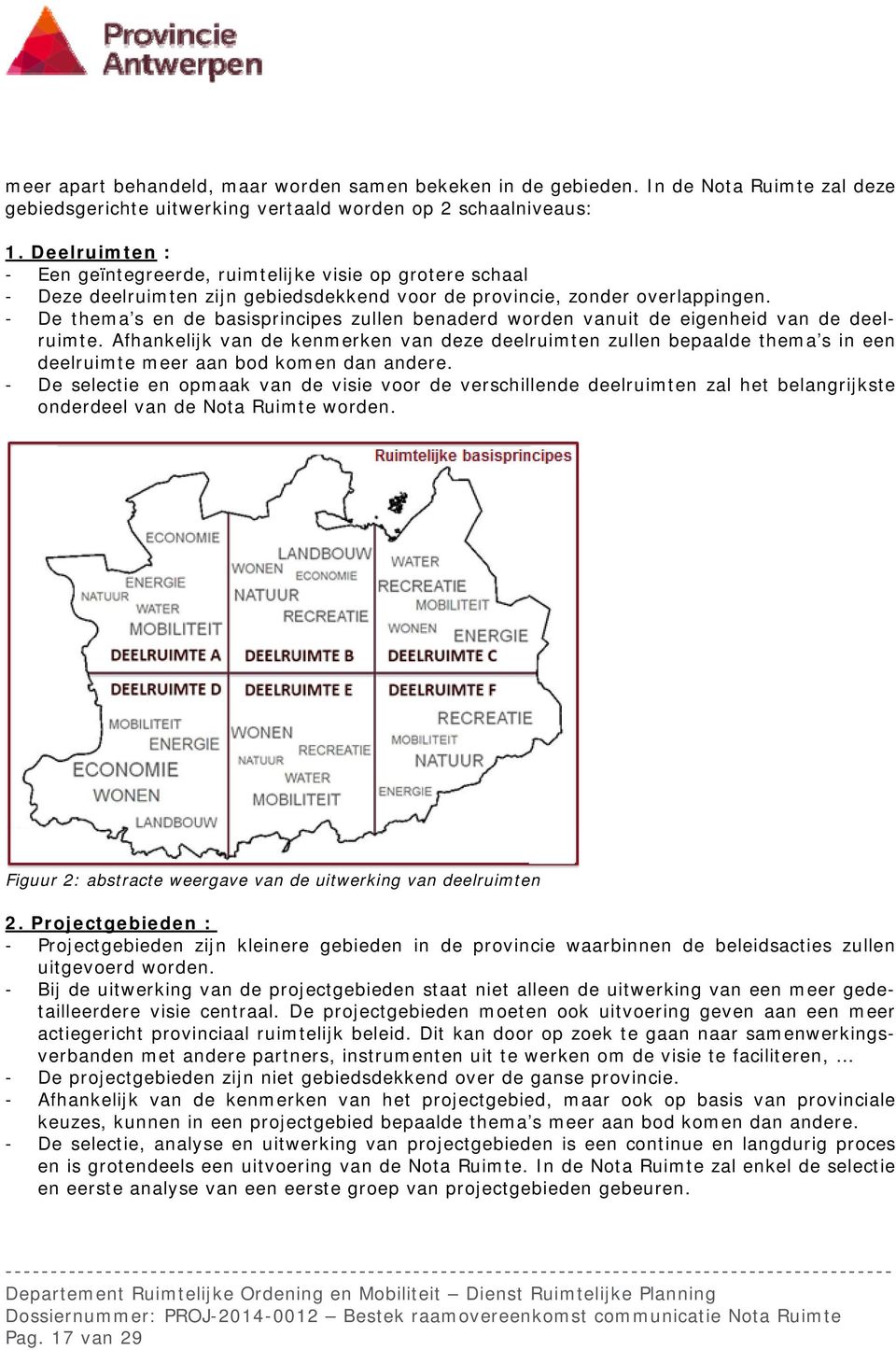 - De thema s en de basisprincipes zullen benaderd worden vanuit de eigenheid van de deelruimte.