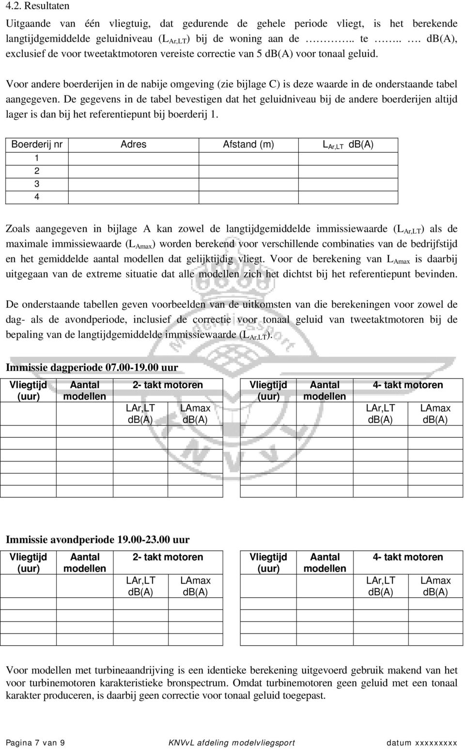 De gegevens in de tabel bevestigen dat het geluidniveau bij de andere boerderijen altijd lager is dan bij het referentiepunt bij boerderij 1.