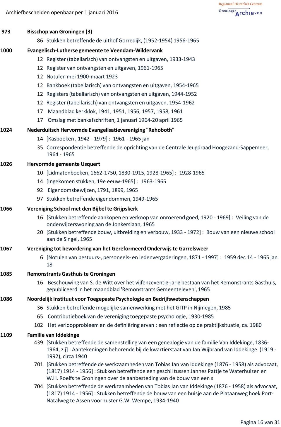 ontvangsten en uitgaven, 1944-1952 12 Register (tabellarisch) van ontvangsten en uitgaven, 1954-1962 17 Maandblad kerkklok, 1941, 1951, 1956, 1957, 1958, 1961 17 Omslag met bankafschriften, 1 januari