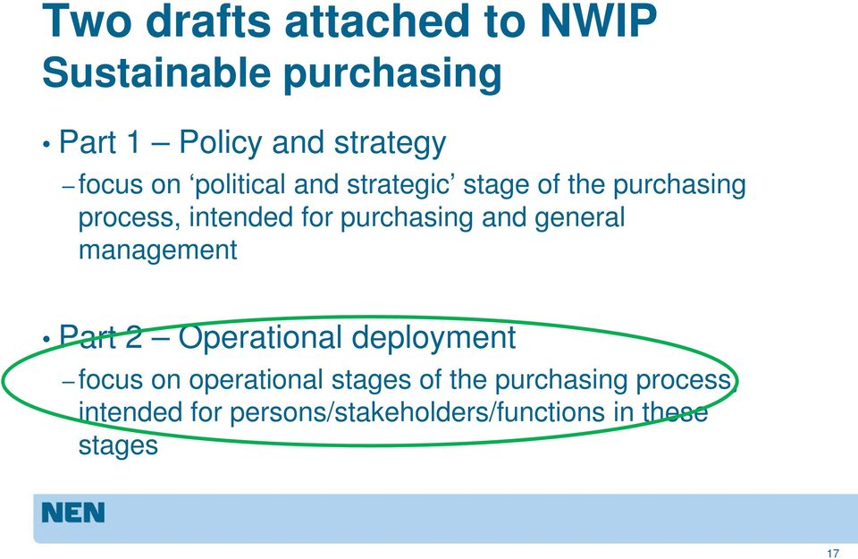 and general management Part 2 Operational deployment focus on operational stages of