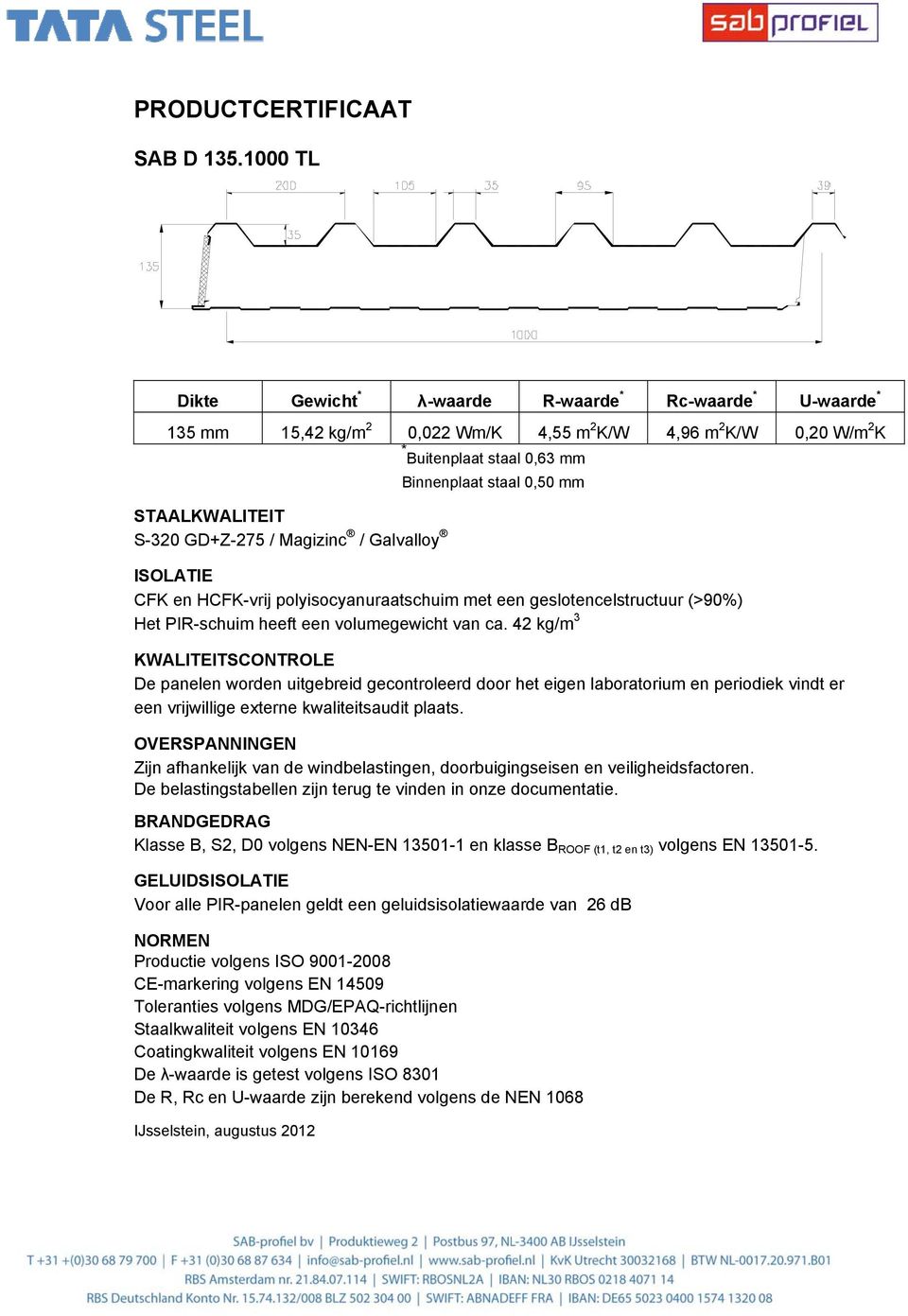 kg/m 2 0,022 Wm/K