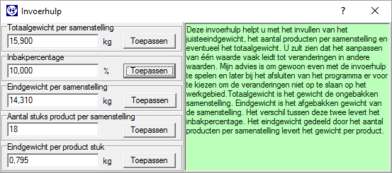 Uitgaande van 880 gr deeggewicht voor een heel wit, krijgen we uit het gehele deeg stuk totaal dus 18 broden, dus 15900 gr : 880= 18 deeg stukken.